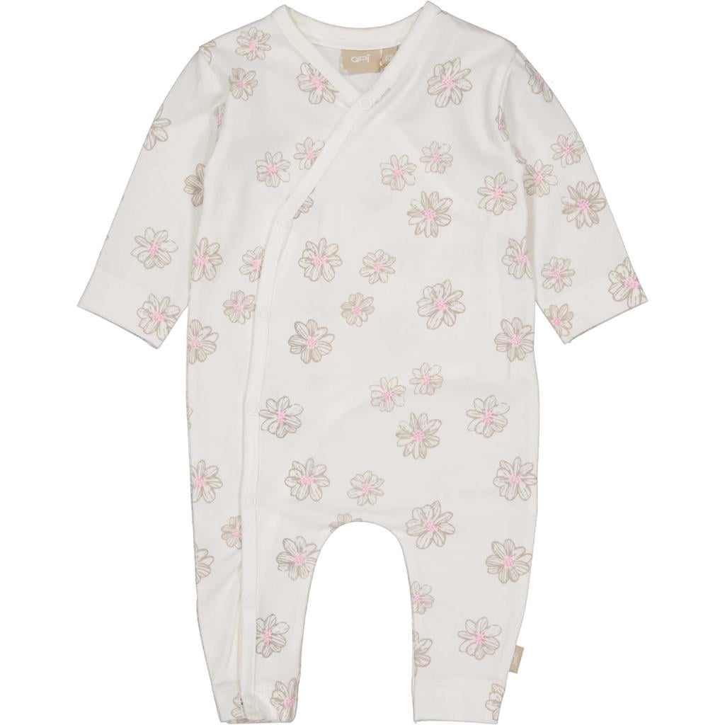 QPI Newborn gebloemde boxpak wit
