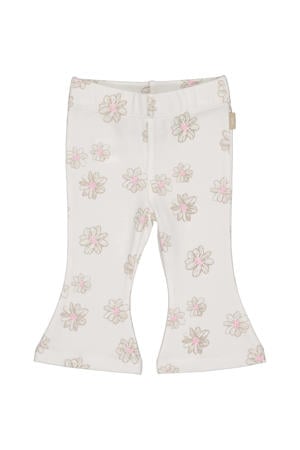 regular waist gebloemde flared broek wit