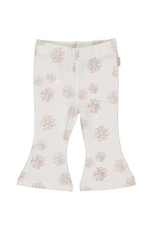 regular waist gebloemde flared broek wit