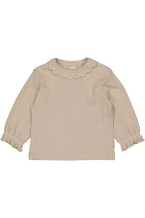 longsleeve lichtbruin ajour