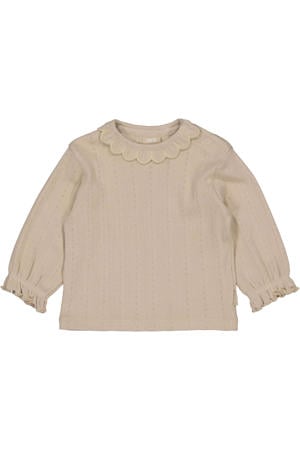 longsleeve lichtbruin ajour