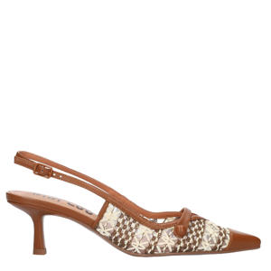 leren slingback pumps cognac