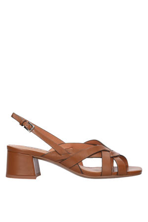 Nolia leren sandalettes cognac