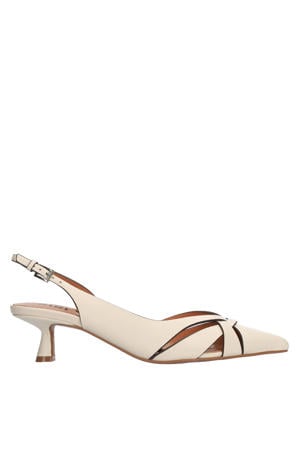leren slingback pumps ecru