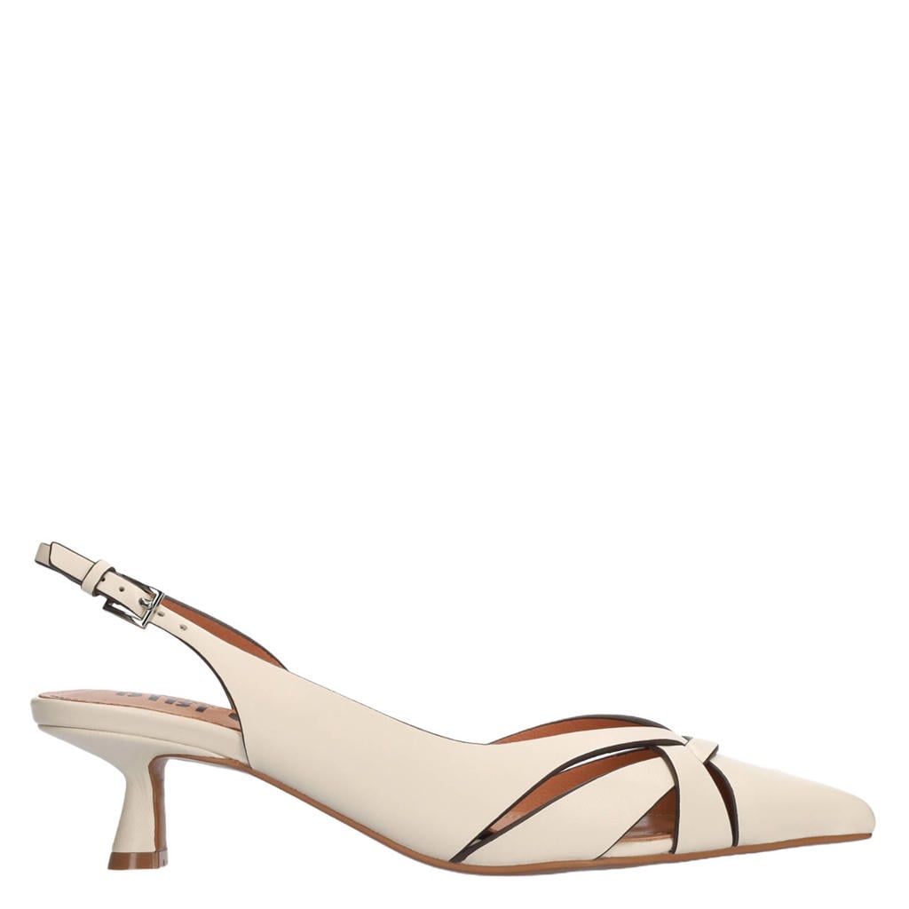 Ecru dames Bibi Lou leren slingback pumps met gesp