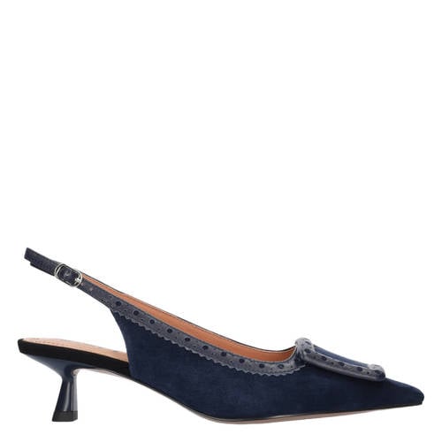 Bibi Lou Bonnie 55 suède slingback pumps donkerblauw afbeelding