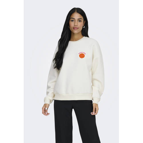ONLY sweater met backprint wit afbeelding