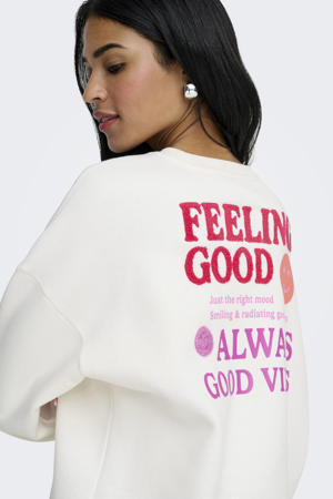 sweater met backprint wit
