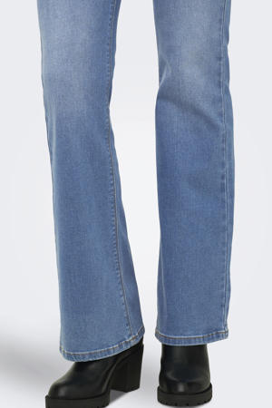 high waist flared jeans light blue denim