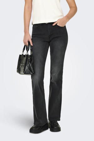 high waist flared jeans black denim