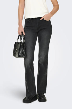 high waist flared jeans black denim