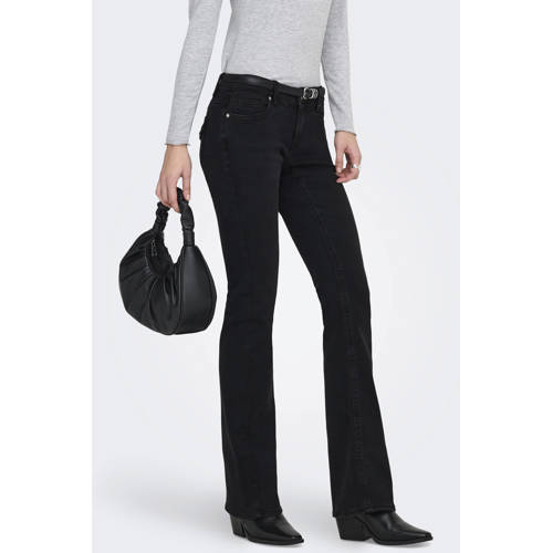 ONLY Onlcarrie Lw Back Pock Flared Dnm Box bootcut jeans black denim