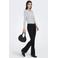 ONLY Onlcarrie Lw Back Pock Flared Dnm Box bootcut jeans black denim