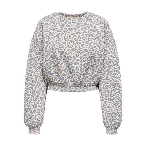 ONLY cropped trui met panterprint ecru afbeelding