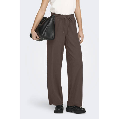 ONLY straight regular waist casual broek bruin afbeelding