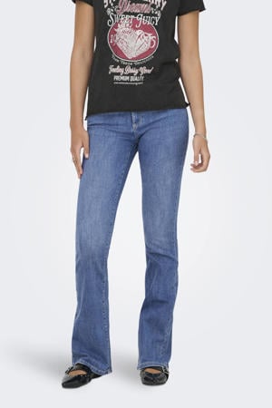 flared jeans medium blue denim