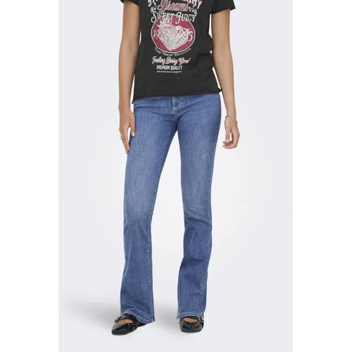 ONLY flared jeans medium blue denim afbeelding