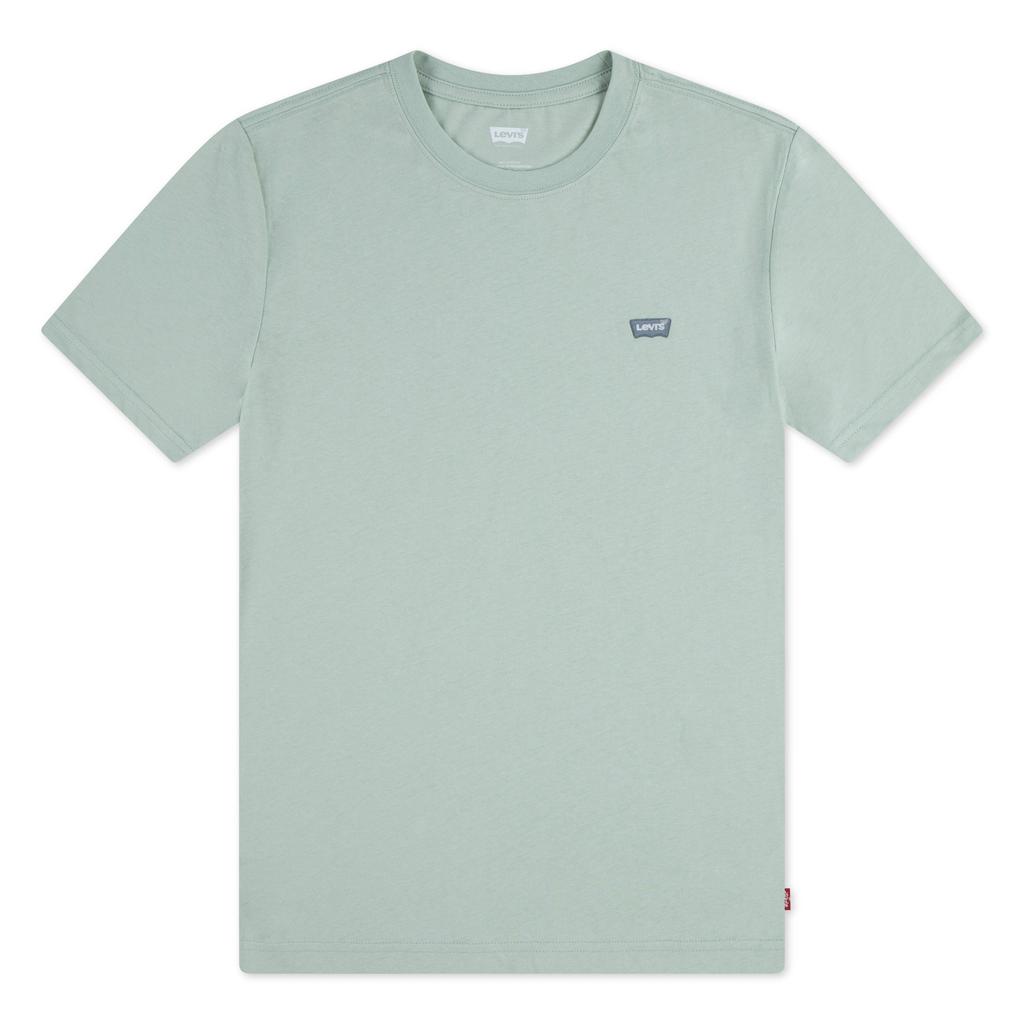 Groene jongens Levi's T-shirt van katoen met effen, korte mouwen en ronde hals