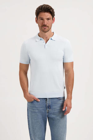 regular polo gebreid CHRIS lichtblauw