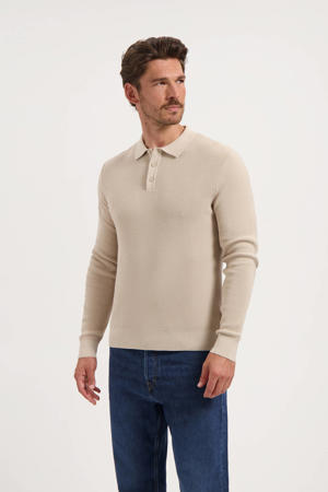 regular polo met ingebreid patroon GUNTHER beige