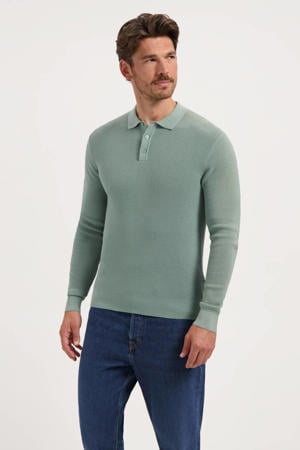 regular polo met ingebreid patroon GUNTHER groen