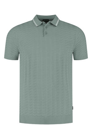 regular polo fijn gebreid groen