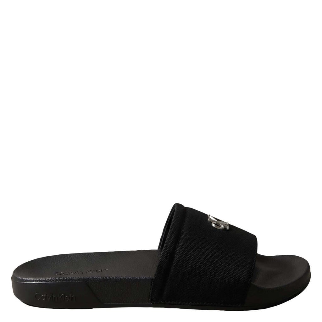 Zwarte dames Calvin Klein badslippers van rubber