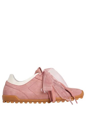 suède sneakers roze