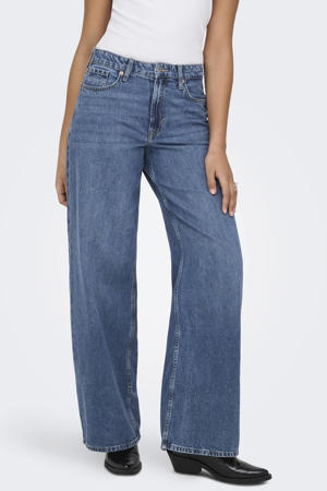 wide leg jeans medium blue denim