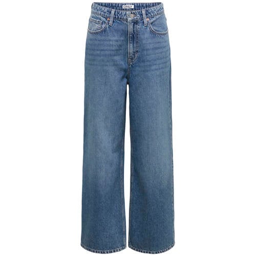 ONLY wide leg jeans medium blue denim afbeelding