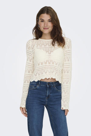 cropped trui ecru gebreid