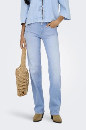 straight leg jeans medium blue denim