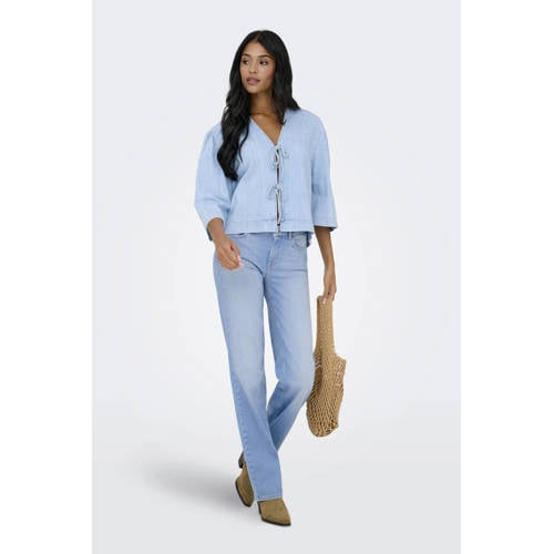 ONLY straight leg jeans medium blue denim afbeelding