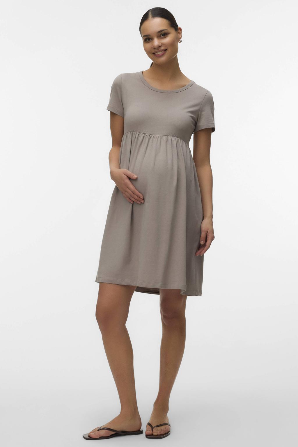 MAMALICIOUS zwangerschaps korte jurk beige