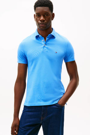 slim polo blauw