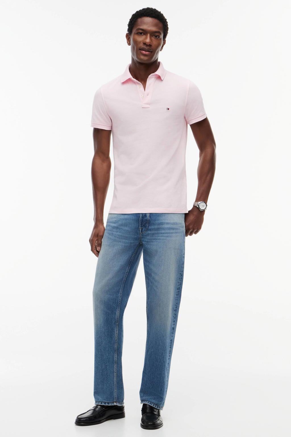 Tommy Hilfiger slim polo lichtroze
