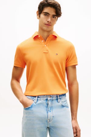 slim polo oranje