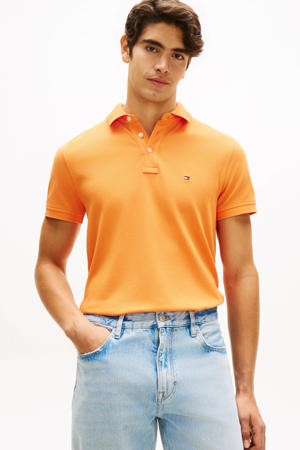 slim polo oranje