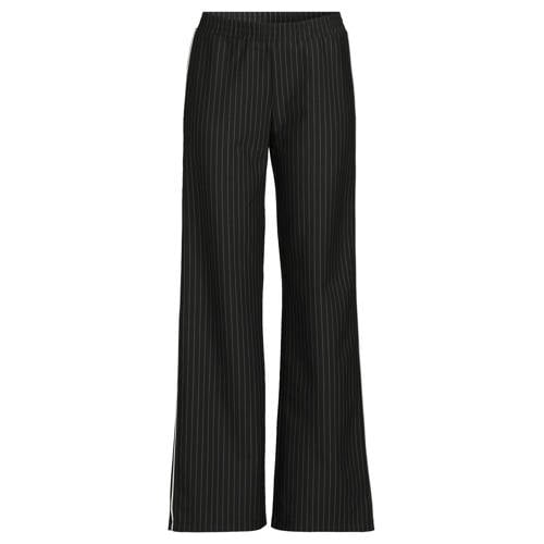 Anytime wide leg broek met contrast bies zwart afbeelding