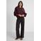 Anytime wide leg broek met contrast bies donkerbruin