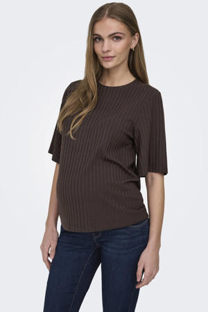 zwangerschaps T-shirt bruin