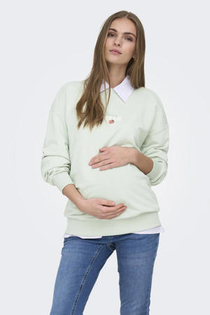 zwangerschaps sweater met backprint groen