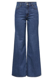 thumbnail: ONLY high waist wide leg jeans dark blue denim