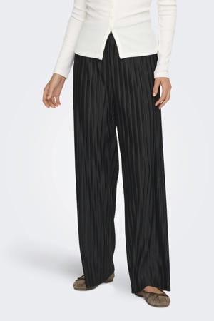 straight regular waist broek zwart