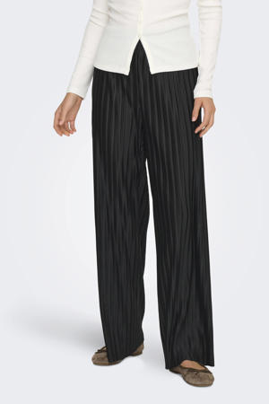 straight regular waist broek zwart