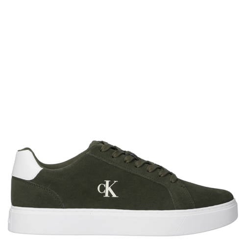 Calvin Klein suède sneaker met logo – Donkergroen