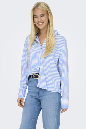 blouse met strepen lichtblauw
