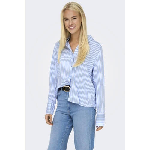 ONLY blouse met strepen lichtblauw afbeelding
