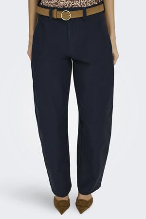 barrel regular waist broek blauw