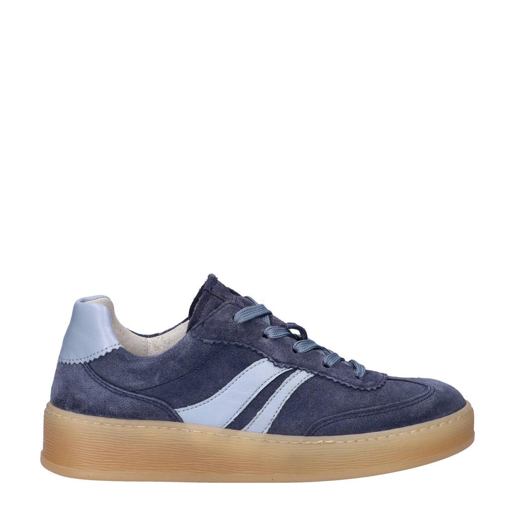 Donkerblauwe dames Gabor Comfort Optifit suède sneakers met veters